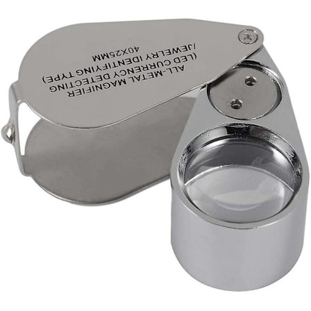 Juvelerlupe, 40x forstørrelse, metall