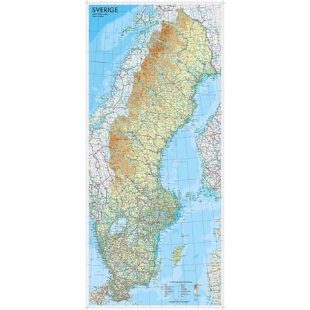 Sverige väggkarta Kartförlaget 1 9789189427150