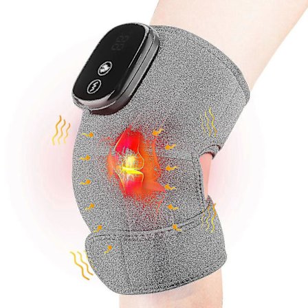 Massage Varme Knæstøtte til Knæsmerter, Elektrisk Varme Knæpude Vibration Knæmassager Termisk gave
