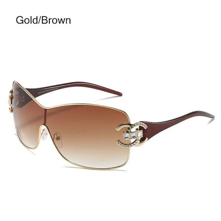 Y2K Solbriller Wrap Around GULL/BRUN GULL/BRUN Gull/Brun