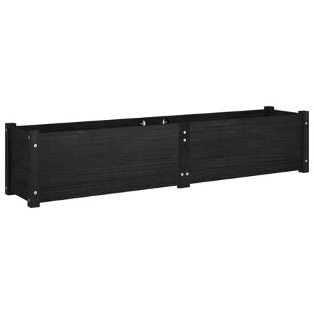 Vidaxl Odlingslåda Upphöjd 150x31x31 Cm Massiv Furu Svart Svart