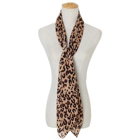 Leopardmönstrad sjal dam vintage chiffong stole mjuk Harajuku-sjal Hot H9