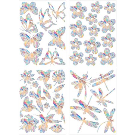 4 set prismfönsterdekaler för fågelkollision Anti-fågel fall fönsterdekaler regnbågsfönsterfilm anti-kollision fönsterdekaler