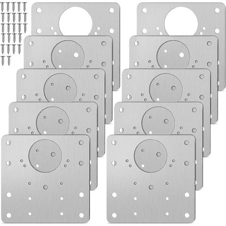10 Pakk Hengsel Reparasjonsplate Med Skruer, Rustfritt Stål Hengsel Reparasjonsplate Kit, Kjøkkenskap Skap Dør Hengsel Reparasjonsbraketter Med Skruer