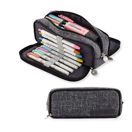 Large Capacity Pencil Case 3 Compartment Pouch Pen Bag
