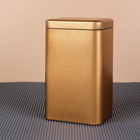 Retro firkantet te dåse i metal med låg Packagi