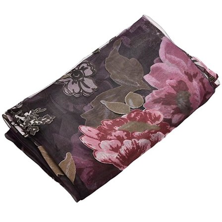 Dekorativ Gardin i Glasdörr, Sovrum Voile Gardin Tulle med Spetsberlocker, Fönsterdraperi, Genomskinlig, Lila