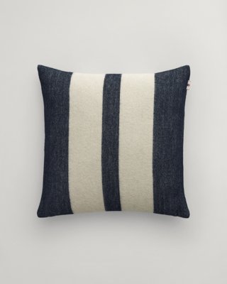 GANT - Stripete putetrekk i ull 50x50cm evening blue