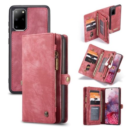CaseMe Samsung Galaxy S20 Plus Zipper Wallet Etui - Rød