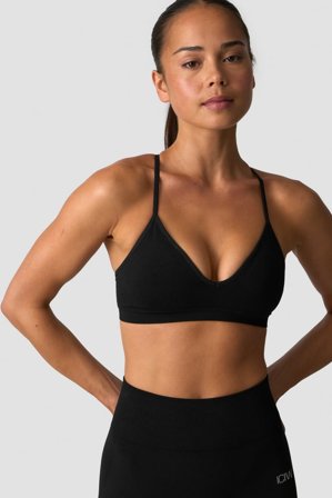 Smooth Seamless Strappy Sports Bra Black