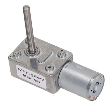 DC-reduktionsmotor Stabil Lav støj Lavt tab Letvægts snekkegear motor DC24V 2RPM M6 X 50mm