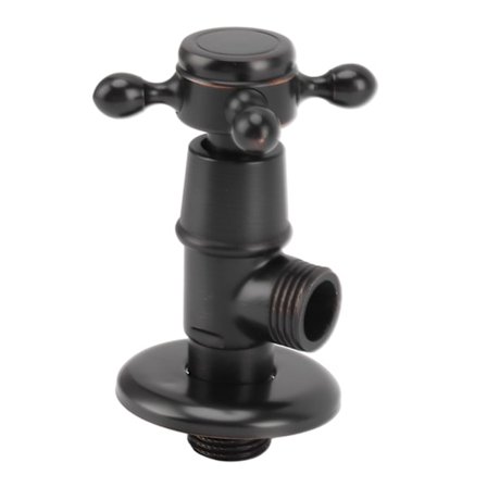 Massiv messing vinkelstoppventil retro fortykket kaldt varmt vann stengeventil svart