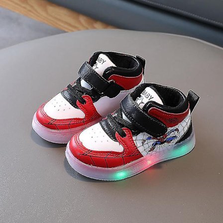Boys Sports Shoes Spiderman Light Up Sneakers Kids Led Glowing Running Shoes
