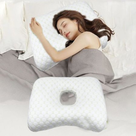 Ergonomisk lændepude med U – Memoryskum støttepude til ryg & nakke (anti-smerte)