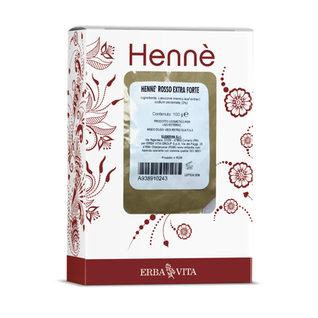 Henne Colorante Capelli Rosso Naturale Extra Forte 100g