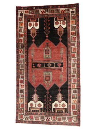 Oriental Hamadan Rug 139X257 Dark Red/Black Wool, Persia/Iran