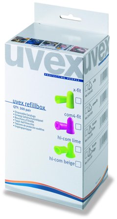 uvex x-fit Öronproppar refill, 300 par, Hörselskydd