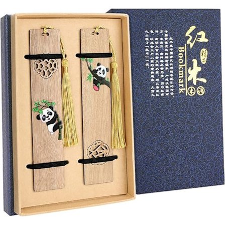 Håndlavet bogmærke i træ med gaveæske til læsere, kvinder