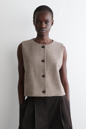 COS Frauen Weste Aus Gekochter Merinowolle in Braun