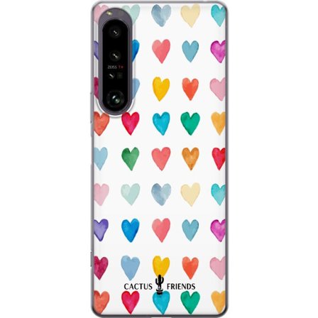 Yhteensopiva Puhelinkuori Sony Sony Xperia 1 IV Cactus and Friends - Watercolor Love Grid