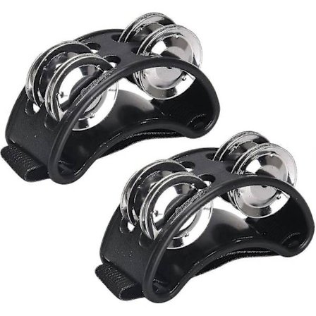 2 st Fot Tamburin, Slagverk Fot Tamburin Med Stål Jinglar & Justerbar Rem, Truminstrument