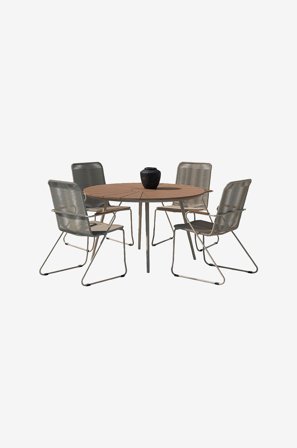 Venture Home - San Vito spisebordssæt med stole Bois - Beige - Spisegrupper - Fra Homeroom