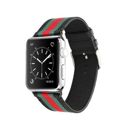 Nylon Watchband For Apple Watch 4 44mm, Series 3 / 2 / 1 42mm Svart