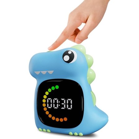 Visuell timer for barn – 100 minutter Dinosaur LED nedtelling, stille og lærerik for hjem og klasserom_TF_TF