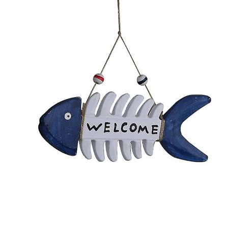 Tervetuloa Puinen Kala Luuranko Riippuva Välimeren Tyylissä Merellinen Seinäkoriste