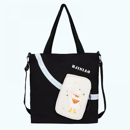 Musta Uusi Pieni Neliömäinen Nylon-Olkalaukku Vetoketjulla College Ins Tuuli Suurikapasiteettinen Olka- ja Lähettilaukku