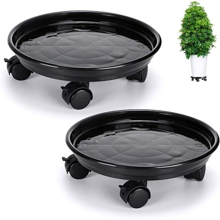 2-osainen kasviteline 30 cm, ruukkukärry jarrullisilla pyörillä, muoviset ruukkutelat raskaille ruukuille, ruukkuteline