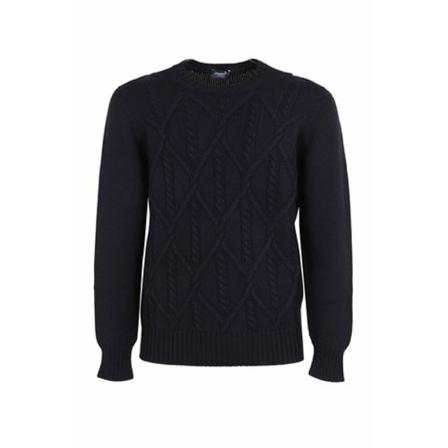 Drumohr Round-neck Strik Blå, Herre Strik