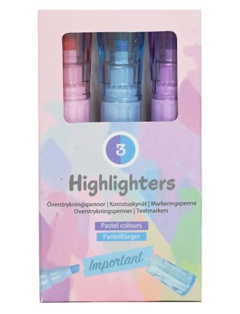 Överstrykningspenna 3-P Pastell Patterned Sense