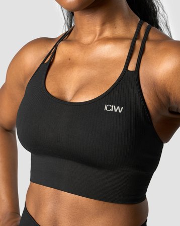 ICANIWILL - Ribbed Define Seamless Sports Bra Black - Sports-BH - Damer - Træningstøj fra ICIW