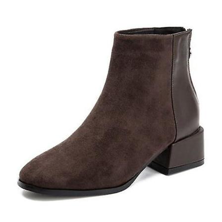 Höst Vinter Casual Chelsea Mode Ankel Boots brown Plush Added 35