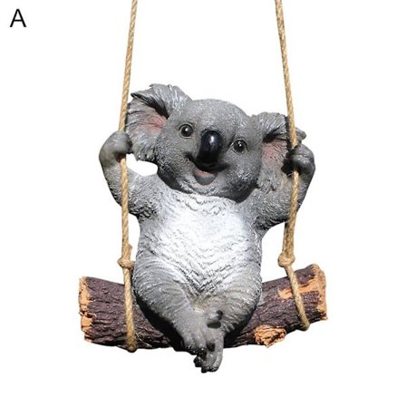 Hieno eläinpatsas Realistinen sarjakuvahartsi Visuaalinen panda Koala-veistos Puutarha