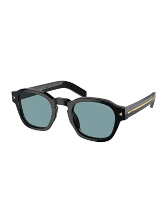 Prada Men's sunglasses with a frame made of acetat in black and lenses in green polar