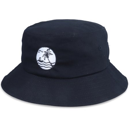 Abducted - Ocean Sunset Logo Black Dad Cap Bucket Black Hat - @ Hatstore