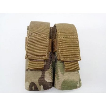 Molle Tactical Dubbel 9mm Magasinficka Ficklampshållare EDC Midjeväska Jakttillbehör Militär Airsoft Ammo Mag Hölster
