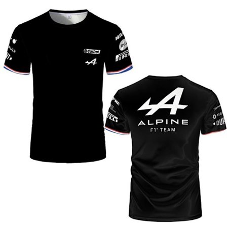 F1 Alpine T-shirt Formel 1 Alonso Racing Racing 3D T-shirt black XL