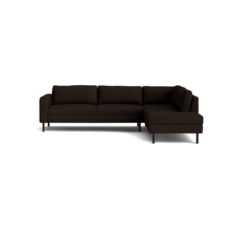 Oslo Ecksofa, rechts, Cona Dunkelbraun, modernes Design, bequeme Nozag-Federung, hochwertiger Polsterbezug, stabiles Stahlgestell, Höhe 77cm