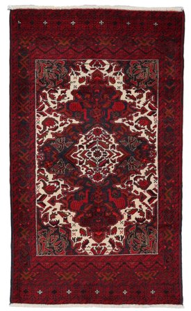 Handgeknüpft Belutsch 95X165 Wollteppich Klein