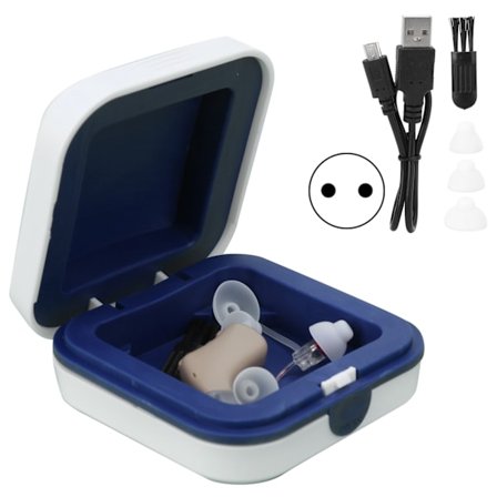 100-240V G-28C Ladattava Kuulolaite Korvaäänen Vahvistin Avustaa Langaton ABS Silikoni EU-pistoke