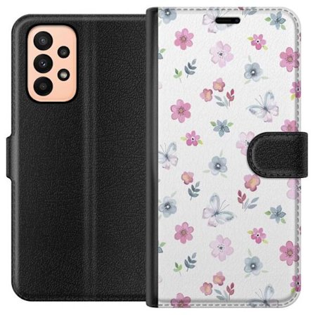 Plånboksfodral till Samsung Galaxy A23 med Blommor och fjärillar