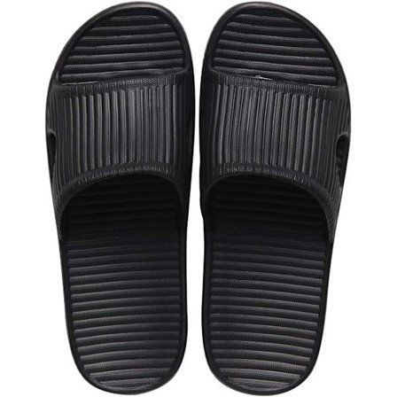 Unisex Slip On Tofflor för Kvinnor/Män Halkfri Lättvikt Platt Slide Sandaler Hus Mjuka Flip Flop Skor för Inomhus Hem Trädgård Badrum Poolside