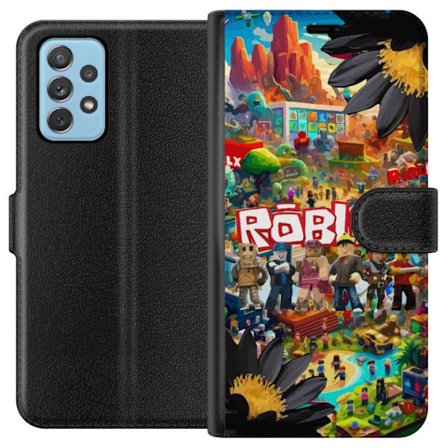 Kompatibelt Plånboksfodral till Samsung Samsung Galaxy A52 5G Roblox äventyrsvärld full av figurer, färgstarka spelmiljöer och actionfyllda byggv