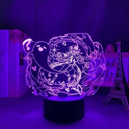 3D LED nattlampa Genshin Impact Hu Tao Acrylic LED La