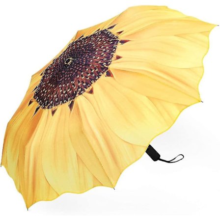 Automatiske paraplyer - Vindtett lett reise kompakt sammenleggbar paraply solsikke