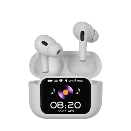 Trådlösa Bluetooth-hörlurar, brusreducerande Bluetooth-hörlurar, fullfärgsskärm in-ear-hörlurar, kompatibla med iPhone och Android.