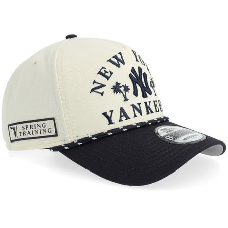 New Era - MLB Vit adjustable Keps - New York Yankees Rope 9FORTY Chrome/Navy A-frame Adjustable @ Hatstore